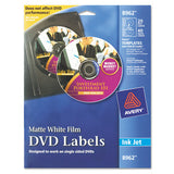 Inkjet Dvd Labels, Matte White, 20-pack