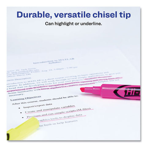 Hi-liter Desk-style Highlighters, Chisel Tip, Assorted Colors, 24-pack