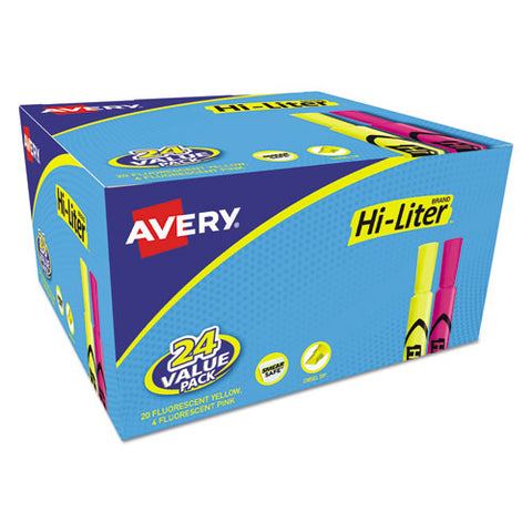 Hi-liter Desk-style Highlighters, Chisel Tip, Assorted Colors, 24-pack