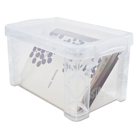 Super Stacker Storage Boxes, Hold 500 4 X 6 Cards, Plastic, Clear