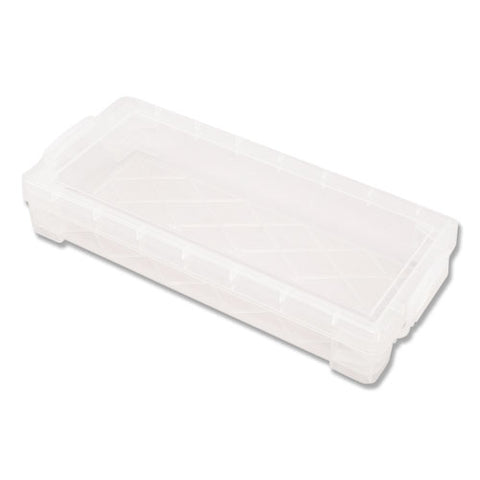 Super Stacker Pencil Box, Clear, 8 1-4 X 3 3-4 X 1 1-2