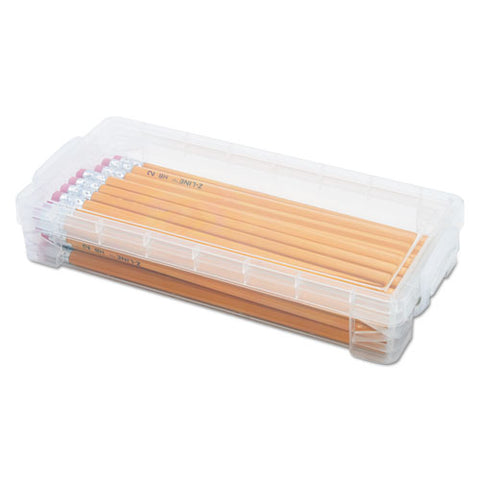 Super Stacker Pencil Box, Clear, 8 1-4 X 3 3-4 X 1 1-2