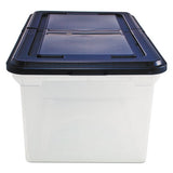 Extra-capacity 28" File Tote, Letter Files, 23.25" X 14.25" X 10.63", Clear-navy
