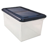 Extra-capacity 28" File Tote, Letter Files, 23.25" X 14.25" X 10.63", Clear-navy