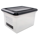 File Tote With Contents Label, Letter-legal Files, 17.75" X 14" X 10.25", Clear-black