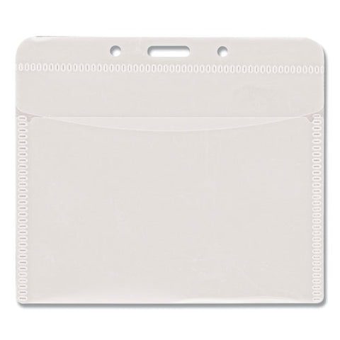 Pvc-free Badge Holders, Horizontal, 4.5 X 4, Clear, 50-pack