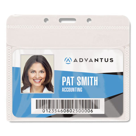 Pvc-free Badge Holders, Horizontal, 4.5 X 4, Clear, 50-pack