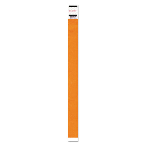 Crowd Management Wristband, Sequential Numbers, 9 3-4 X 3-4, Neon Orange, 500-pk