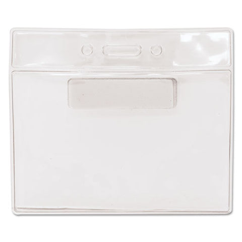 Magnetic-style Name Badge Kits, Horizontal, 4" X 3", Clear, 20-pack