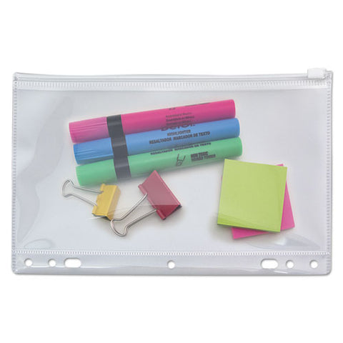 Zip-all Ring Binder Pocket, 6 X 9 1-2, Clear