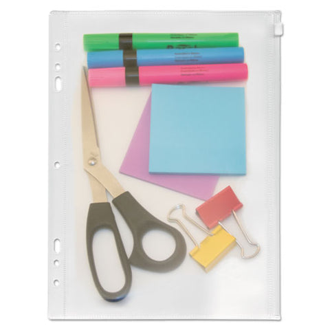 Zip-all Ring Binder Pocket, 8 1-2 X 11, Clear