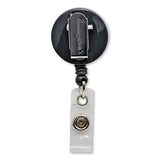Swivel-style Spring-clip Id Card Reel, 30" Extension, Black
