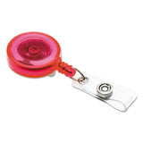 Id Slide-style Belt Clip Card Reels, 30" Extension, Translucent-red-blue-purple
