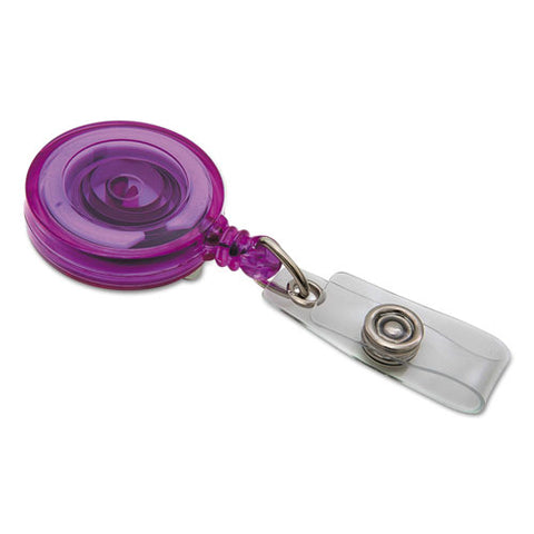 Id Slide-style Belt Clip Card Reels, 30" Extension, Translucent-red-blue-purple