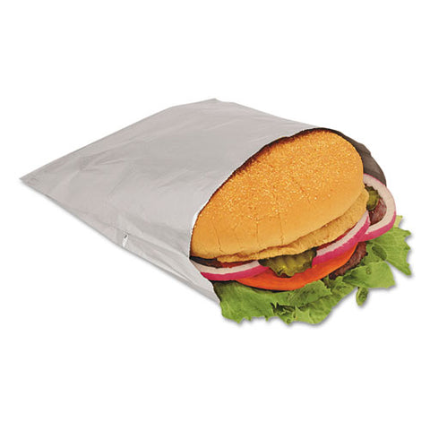 Foil Single-serve Bags, 6" X 6.5", Silver, 1,000-carton