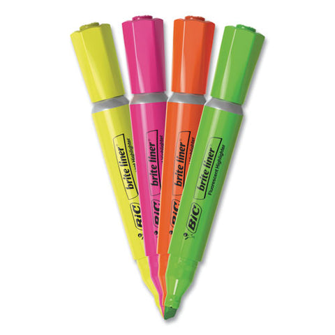 Brite Liner Tank-style Highlighter, Chisel Tip, Assorted Colors, 4-set