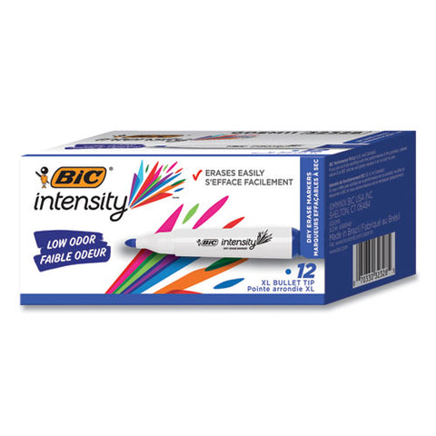 Intensity Low Odor Dry Erase Marker, Broad Chisel Tip, Blue, Dozen