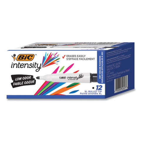 Intensity Low Odor Dry Erase Marker, Broad Chisel Tip, Black, Dozen