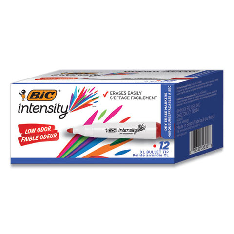 Intensity Low Odor Dry Erase Marker, Xl Bullet Tip, Red, Dozen