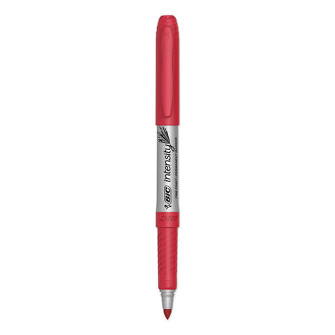 Intensity Permanent Marker, Fine Bullet Tip, Rambunctious Red, Dozen