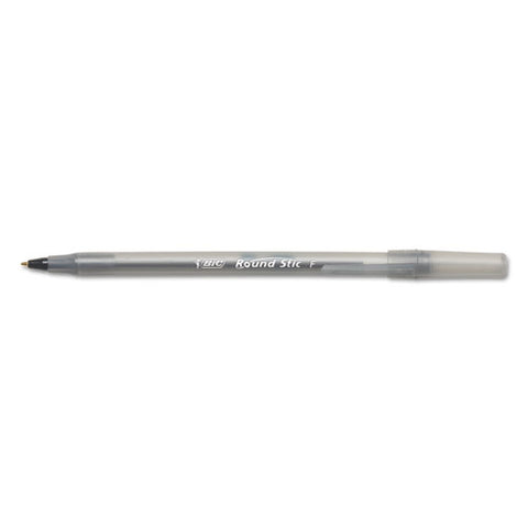 Round Stic Xtra Life Stick Ballpoint Pen Value Pack, 1 Mm, Black Ink, Smoke Barrel, 60-box