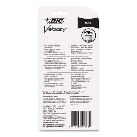Velocity Max Pencil, 0.7 Mm, Hb (#2.5), Black Lead, Assorted Barrel Colors, 2-pack