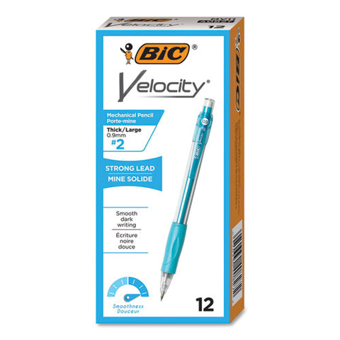 Velocity Original Mechanical Pencil, 0.9 Mm, Hb (#2.5), Black Lead, Turquoise Barrel, Dozen