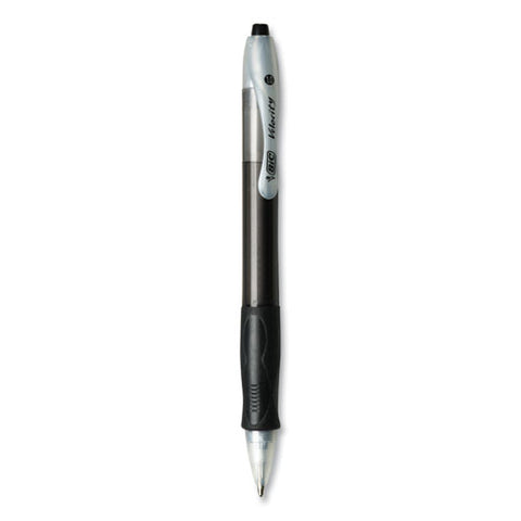 Velocity Retractable Ballpoint Pen, 1mm, Black Ink, Trans Black Barrel, Dozen