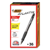 Velocity Atlantis Bold Retractable Ballpoint Pen Value Pack, 1.6 Mm, Black Ink And Barrel, 36-pack