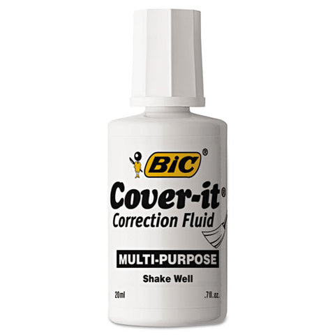 Cover-it Correction Fluid, 20 Ml Bottle, White, Dozen