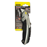 Curved Quick-change Utility Knife, Stainless Steel Retractable Blade, 3 Blades