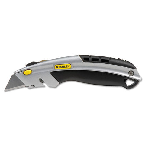 Curved Quick-change Utility Knife, Stainless Steel Retractable Blade, 3 Blades