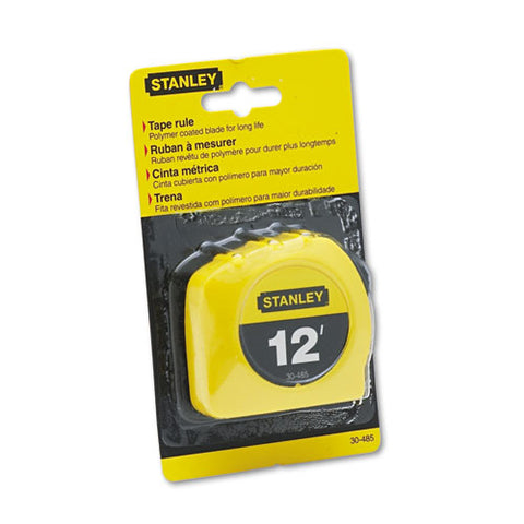 Power Return Tape Measure W-belt Clip, 1-2" X 12ft, Yellow