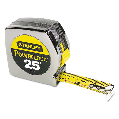 Powerlock Ii Power Return Rule, 1" X 25ft, Chrome-yellow