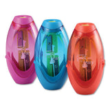 Twist-n-sharp Pencil Sharpener, Two-hole, 3.91" X 1.5" X 5.88", Randomly Assorted Colors, 6-pack