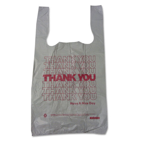 Thank You High-density Shopping Bags, 10" X 19", White, 2,000-carton