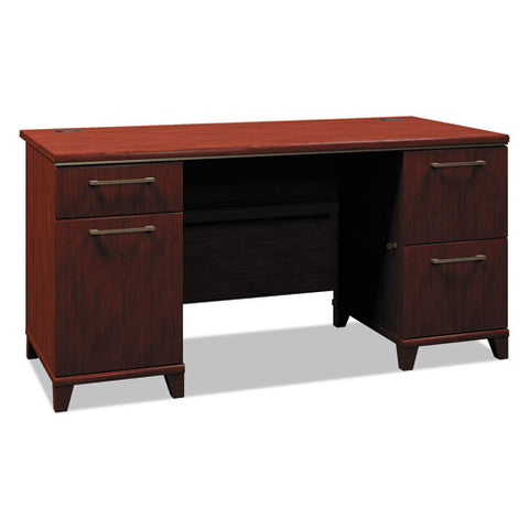 Enterprise Collection Double Pedestal Desk, 60" X 28.63" X 29.75", Harvest Cherry, (box 1 Of 2)