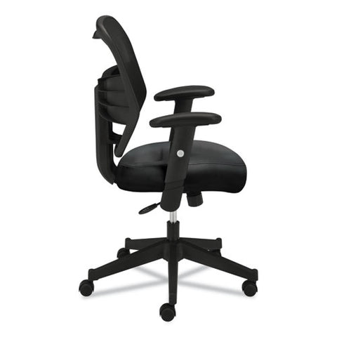 Vl531 Mesh High-back Task Chair With Adjustable Arms, Supports Up To 250 Lbs., Black Seat-black Back, Black Base