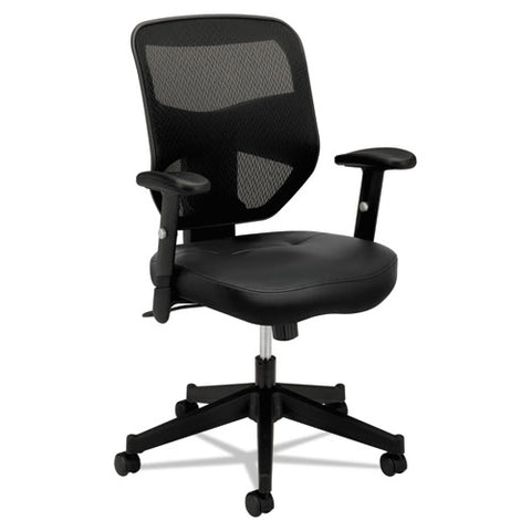 Vl531 Mesh High-back Task Chair With Adjustable Arms, Supports Up To 250 Lbs., Black Seat-black Back, Black Base