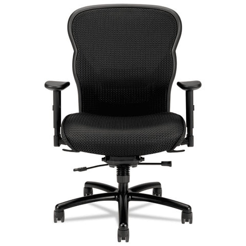 Wave Mesh Big And Tall Chair, Supports Up To 450 Lbs., Black Seat-black Back, Black Base