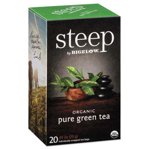 Steep Tea, Pure Green, 0.91 Oz Tea Bag, 20-box