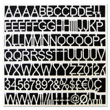 White Plastic Set Of Letters, Numbers And Symbols, Uppercase, 1" Dia.