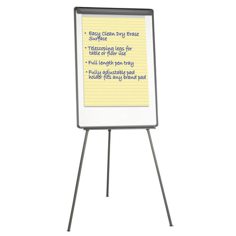 Basic Tripod Melamine Presentation Easel, 22 1-2 X 42, White-black