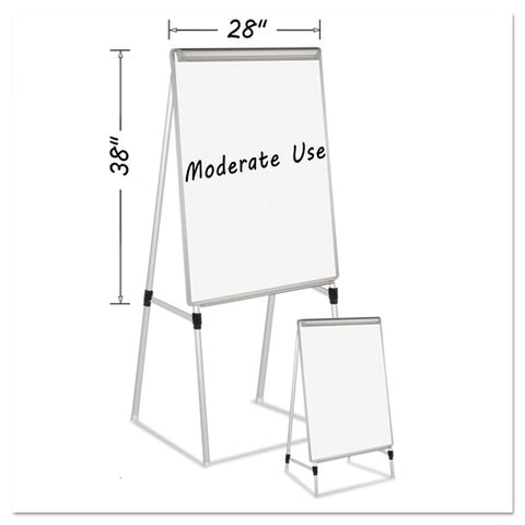 Silver Easy Clean Dry Erase Quad-pod Presentation Easel, 45" To 79", Silver