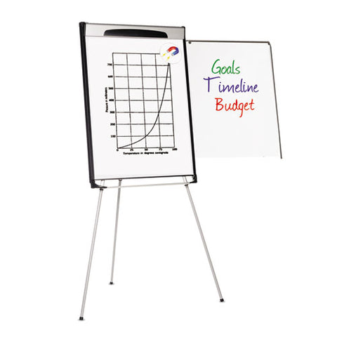 Tripod Extension Bar Magnetic Dry-erase Easel, 39" To 72" High, Black-silver