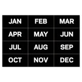 Interchangeable Magnetic Board Accessories, Months Of Year, Black-white, 2" X 1"