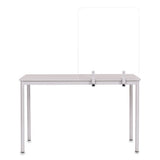 Protector Series Frameless Glass Desktop Divider, 47.2 X 0.16 X 35.4, Clear-aluminum