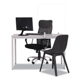 Protector Series Frameless Glass Desktop Divider, 35.4 X 0.16 X 35.4, Clear-aluminum
