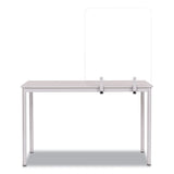 Protector Series Frameless Glass Desktop Divider, 35.4 X 0.16 X 35.4, Clear-aluminum