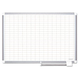 Grid Planning Board, 1 X 2 Grid, 48 X 36, White-silver